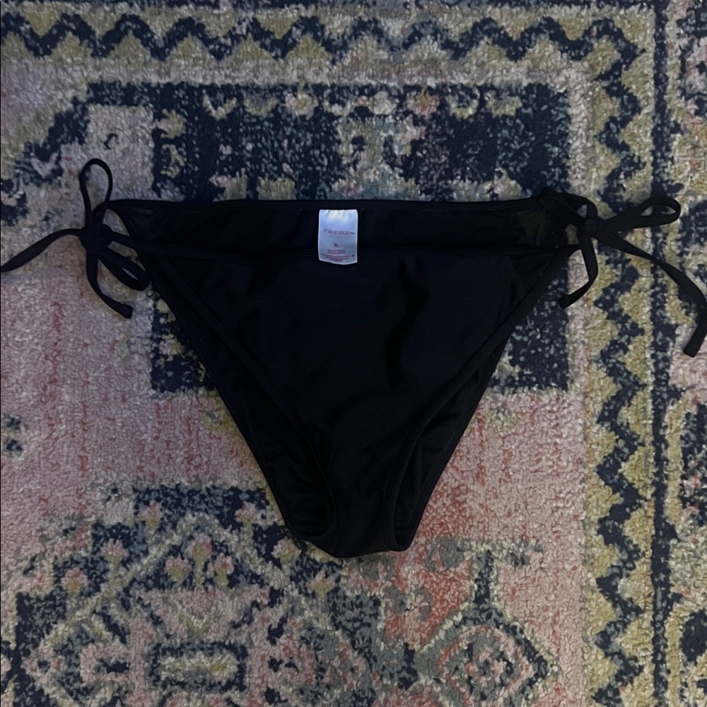 Xhilaration Black Mesh Tie-Side Bikini Bottom HALI